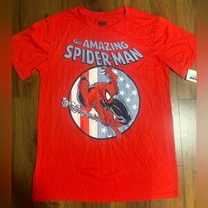 Marvel Boys’ The Amazing Spider-Man Short Sleeve Patriotic Graphic Shirt - XL